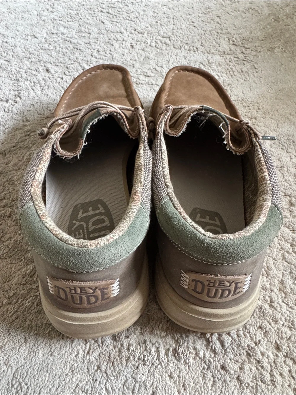 Hey Dude Brown Canvas Casual Slip-On Loafers